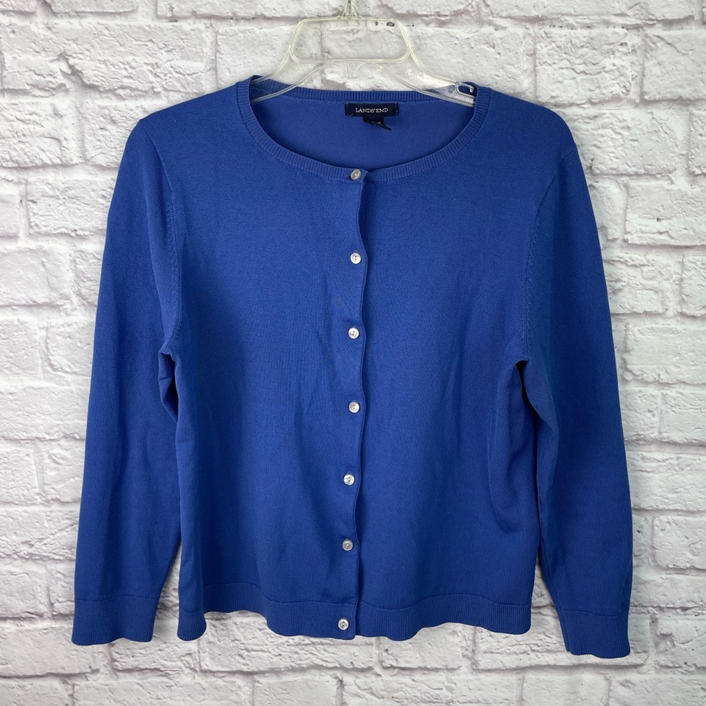 Lands’‎ End Lightweight Crew Cardigan Size M